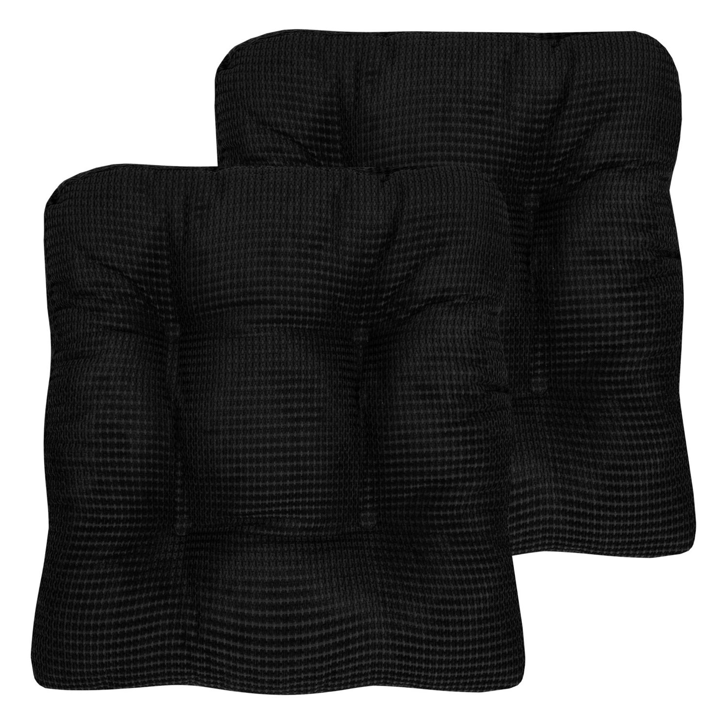 Fluffy Chair Cushion Set Black 2-Pack