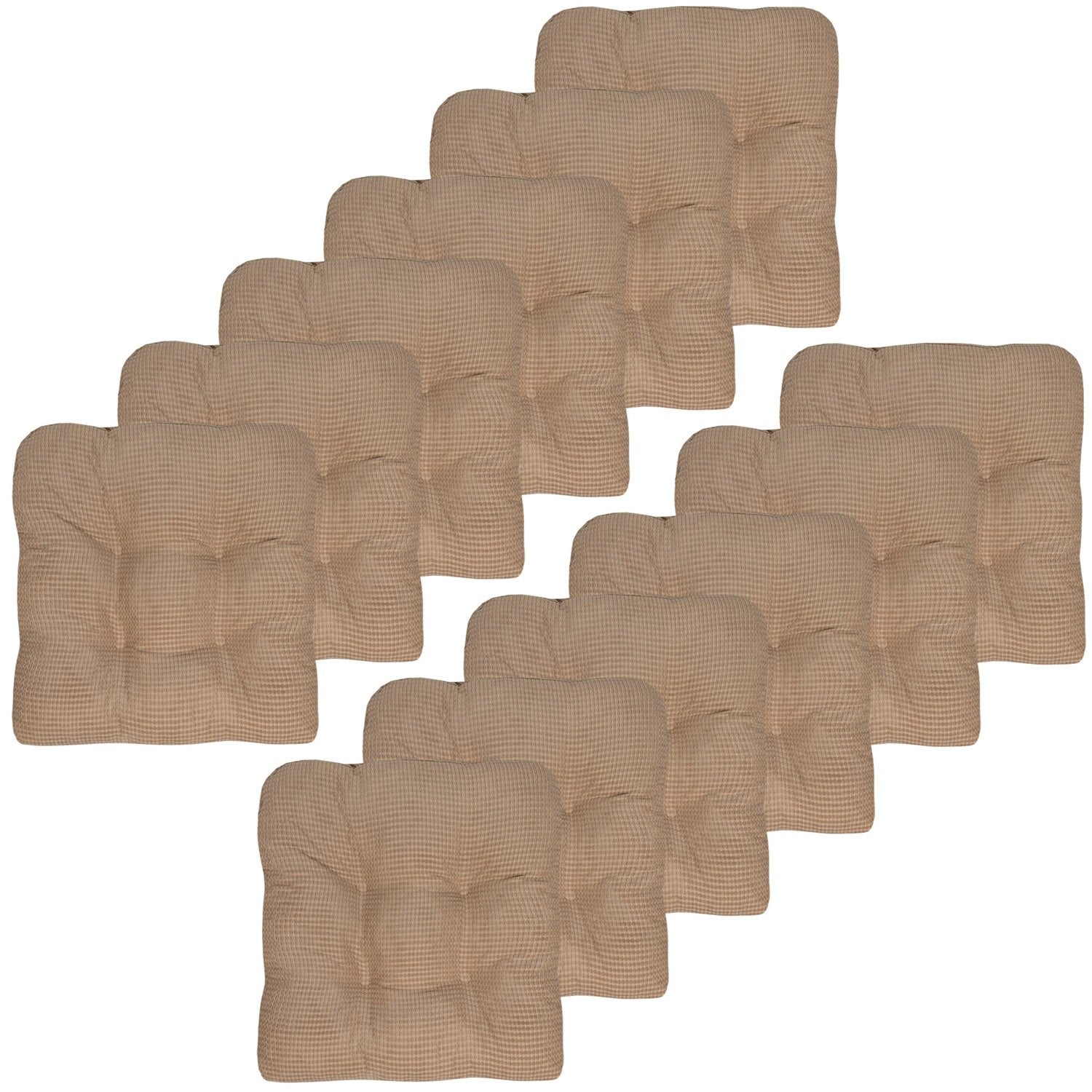Fluffy Chair Cushion Set Taupe 12-Pack