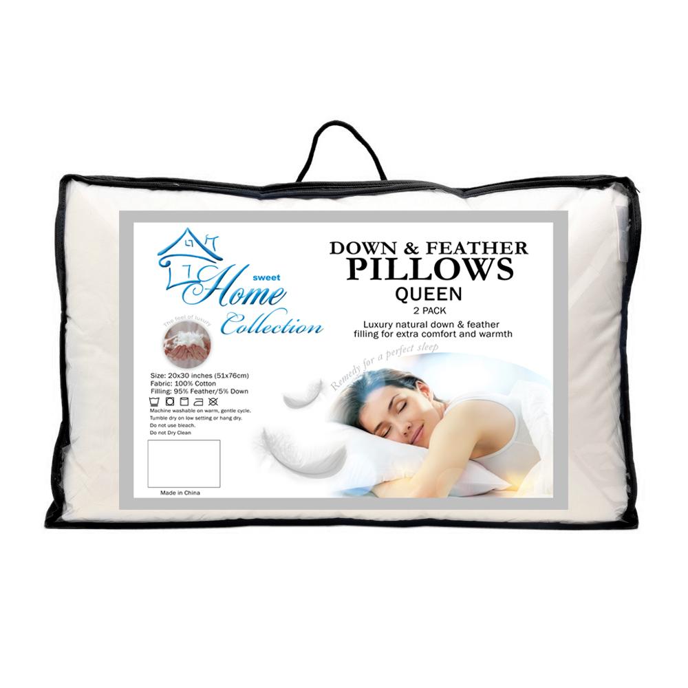 Goose Down Feather Pillow 2-Pack - Package