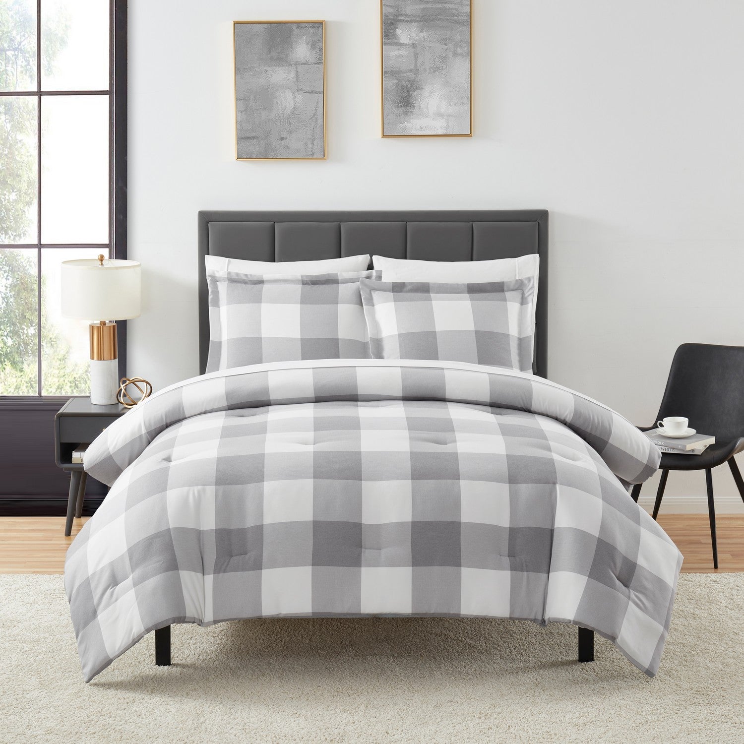Herringbone 7-Piece Bed In A Bag Set Buffalo Check Bed
