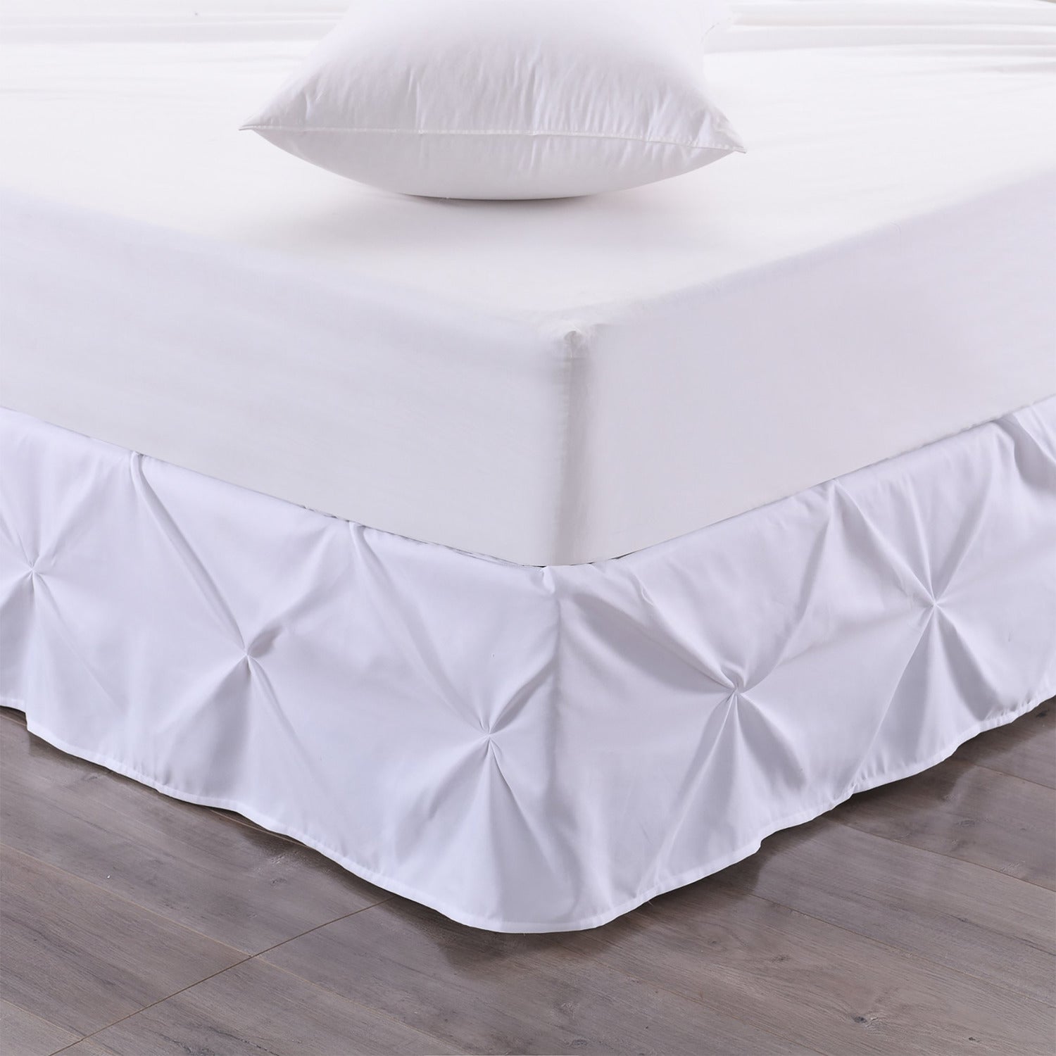 Hudson Pintuck Bed Skirt - White