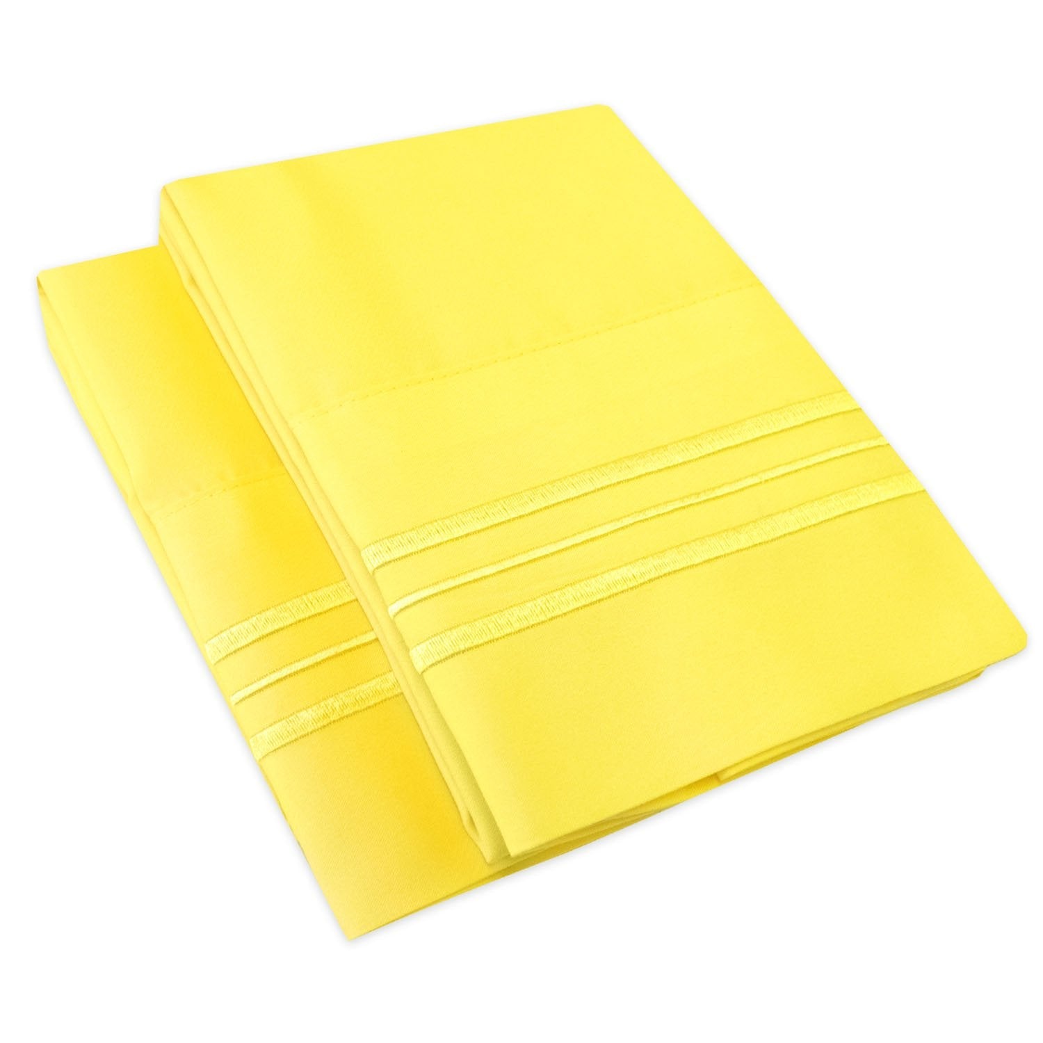 Microfiber Pillow Case Set Yellow