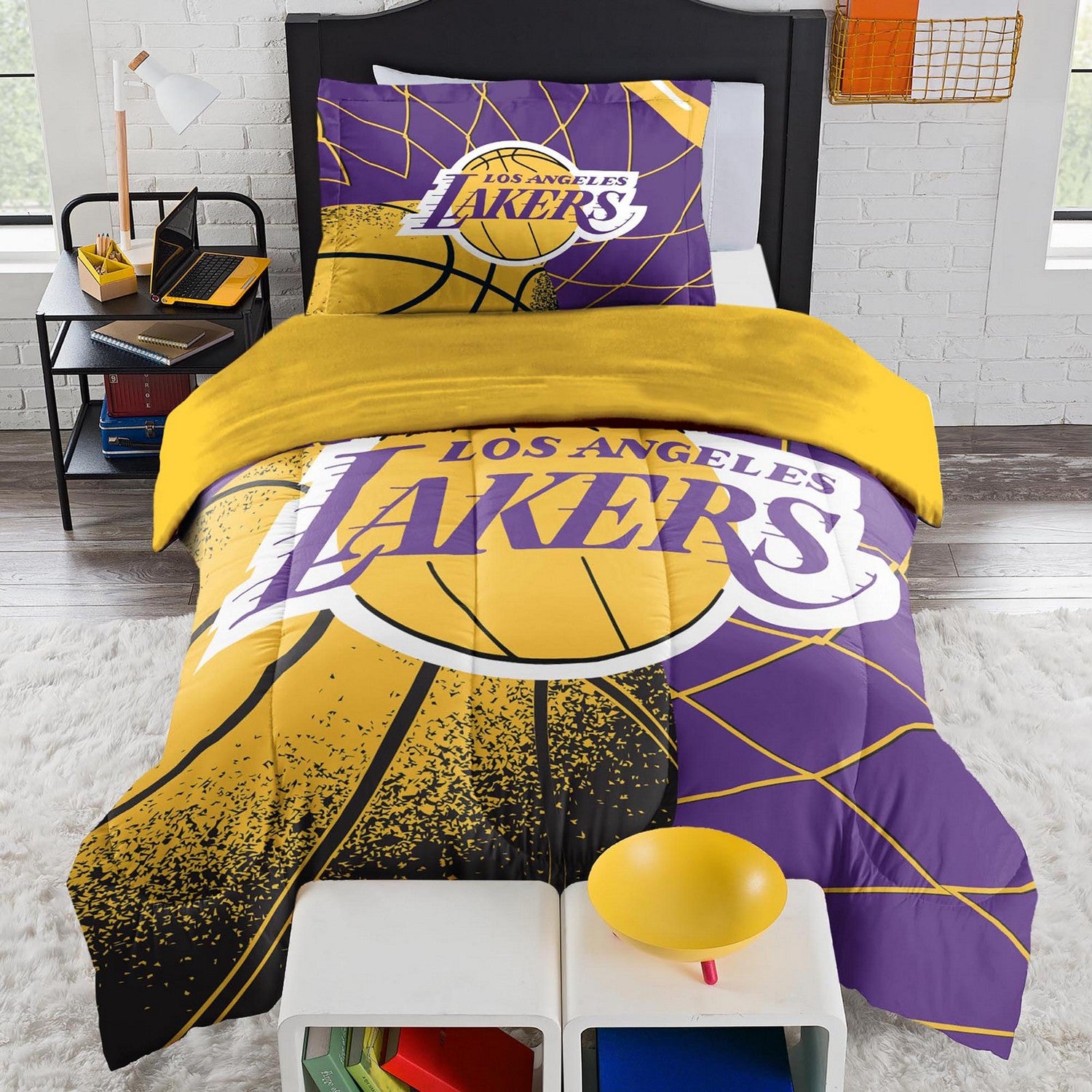 NBA Comforter Sham Set Los Angeles Lakers Front