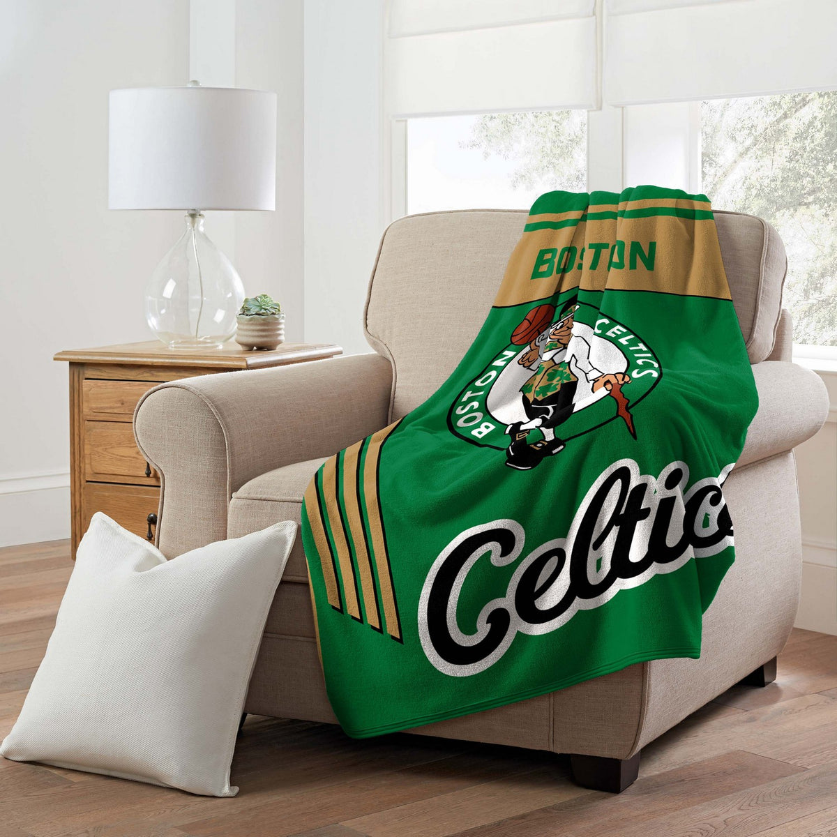 NBA Microfiber Throw Blanket Boston Celtics Couch