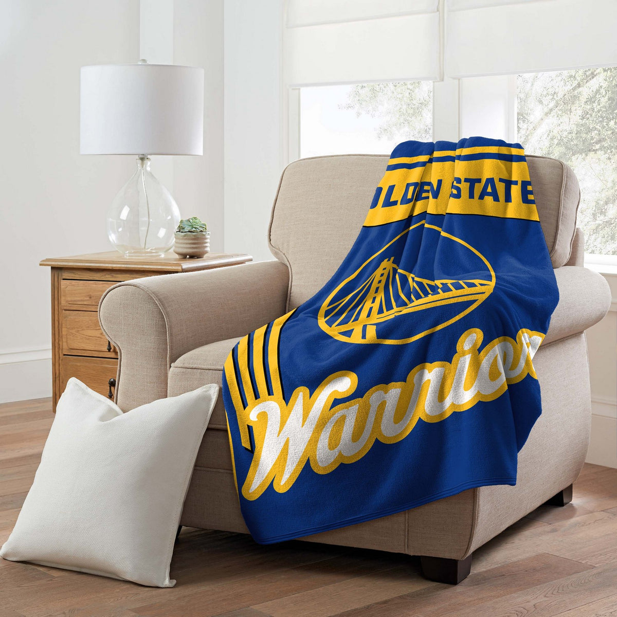 NBA Microfiber Throw Blanket Golden State Warriors Couch