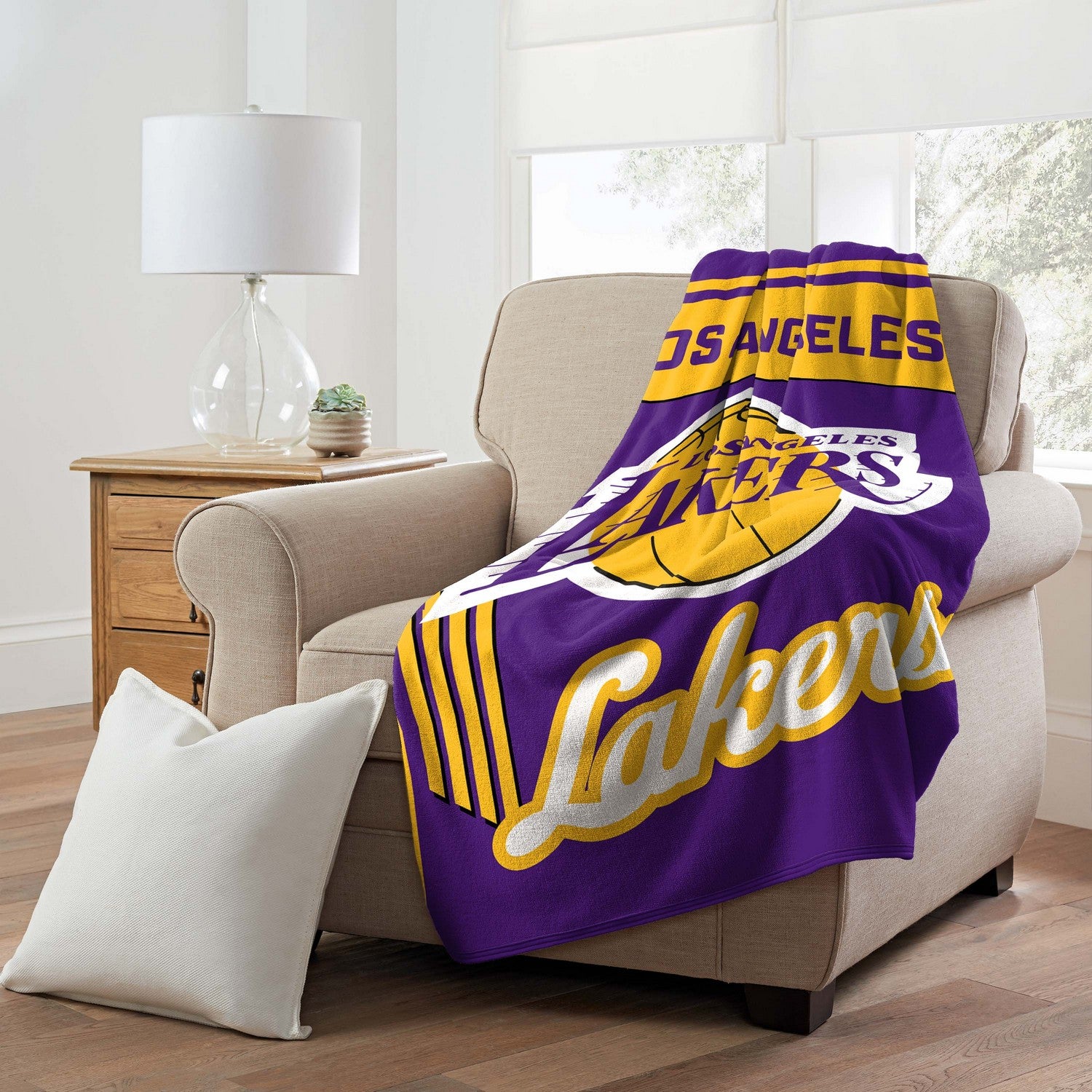 NBA Microfiber Throw Blanket Los Angeles Lakers Couch