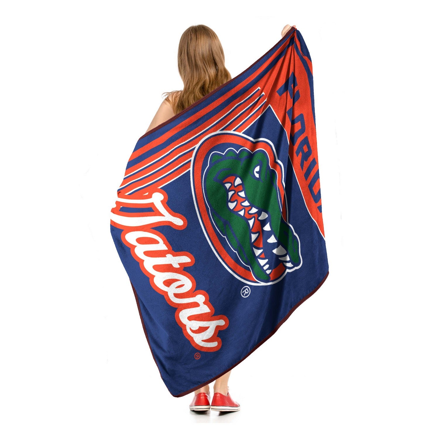NCAA Raschel Throw Blanket Florida Gators Model