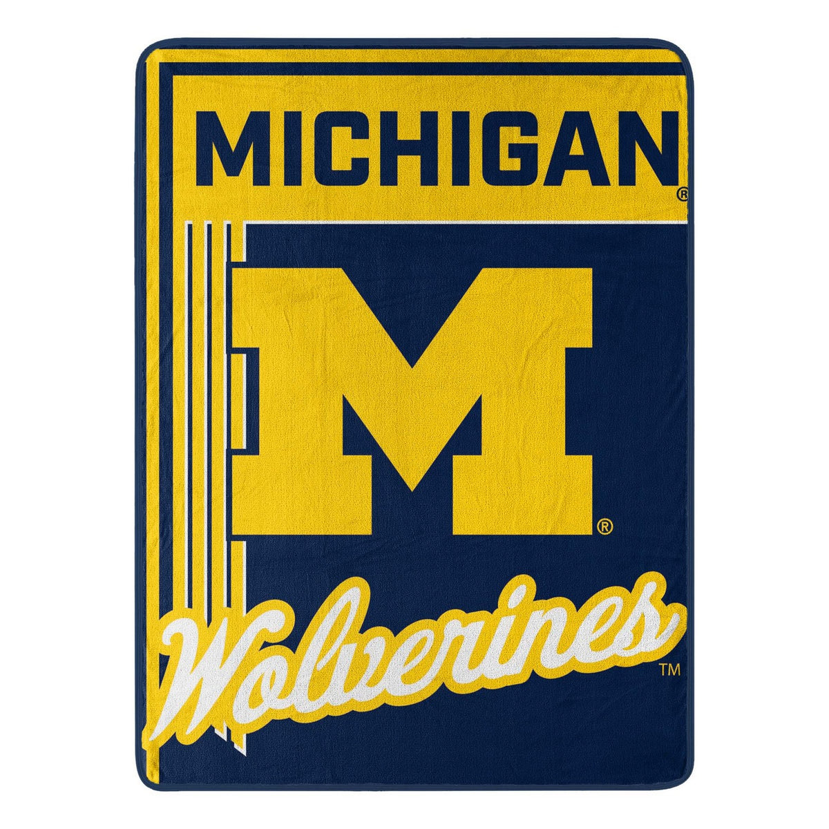 NCAA Raschel Throw Blanket Michigan Wolverines Open Blanket