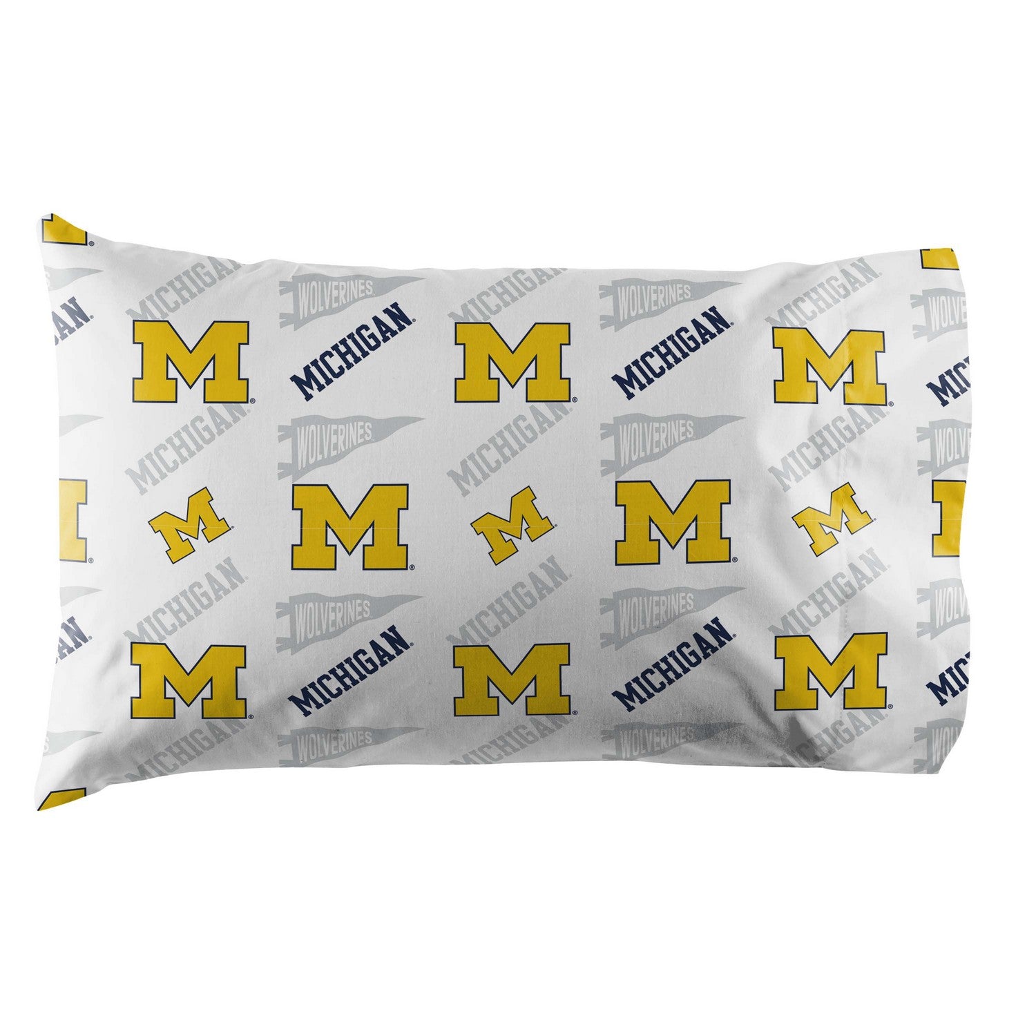 NCAA Michigan Wolverines Heathered Stripe Queen Bedding Set In A Bag 3pc