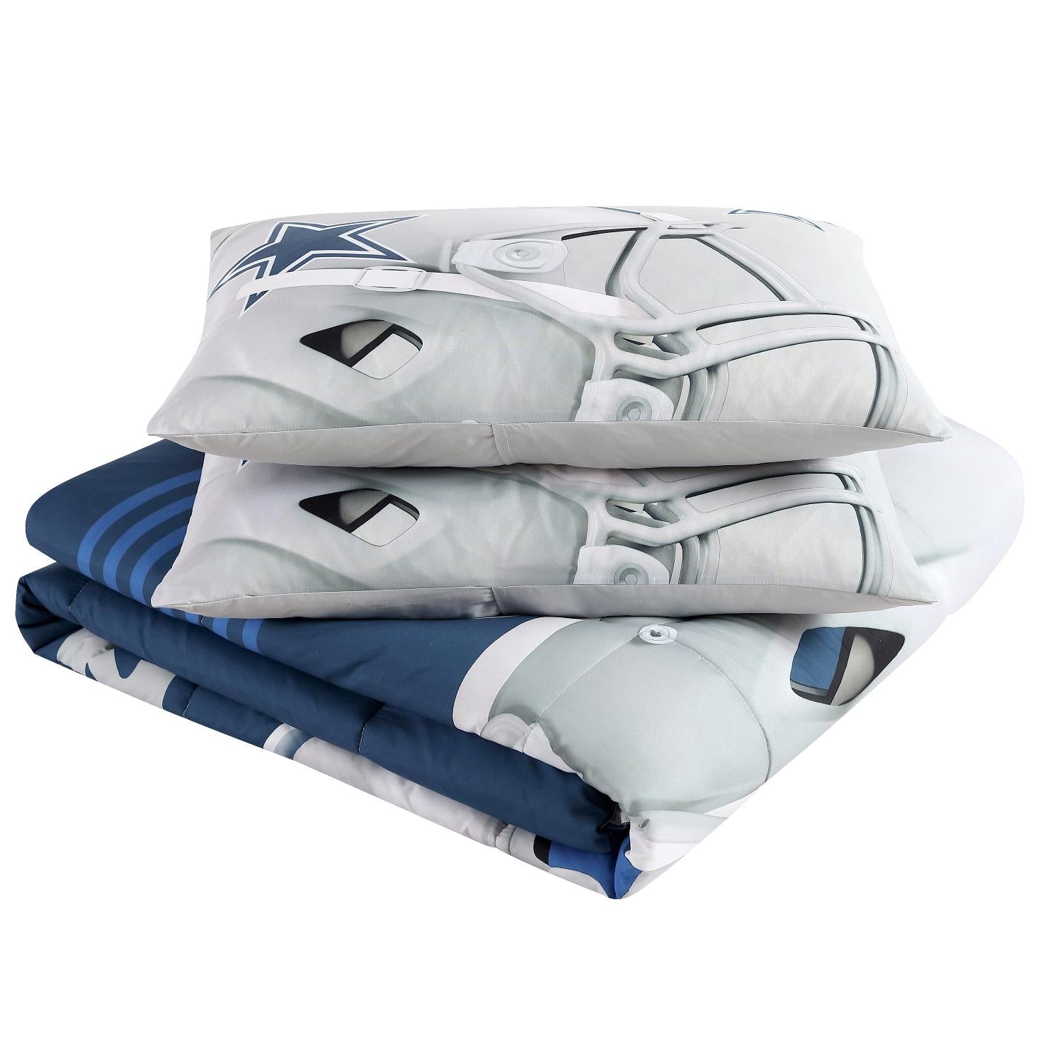 Dallas Cowboys NFL Officially Licensed 3-Piece Comforter Set - Folded