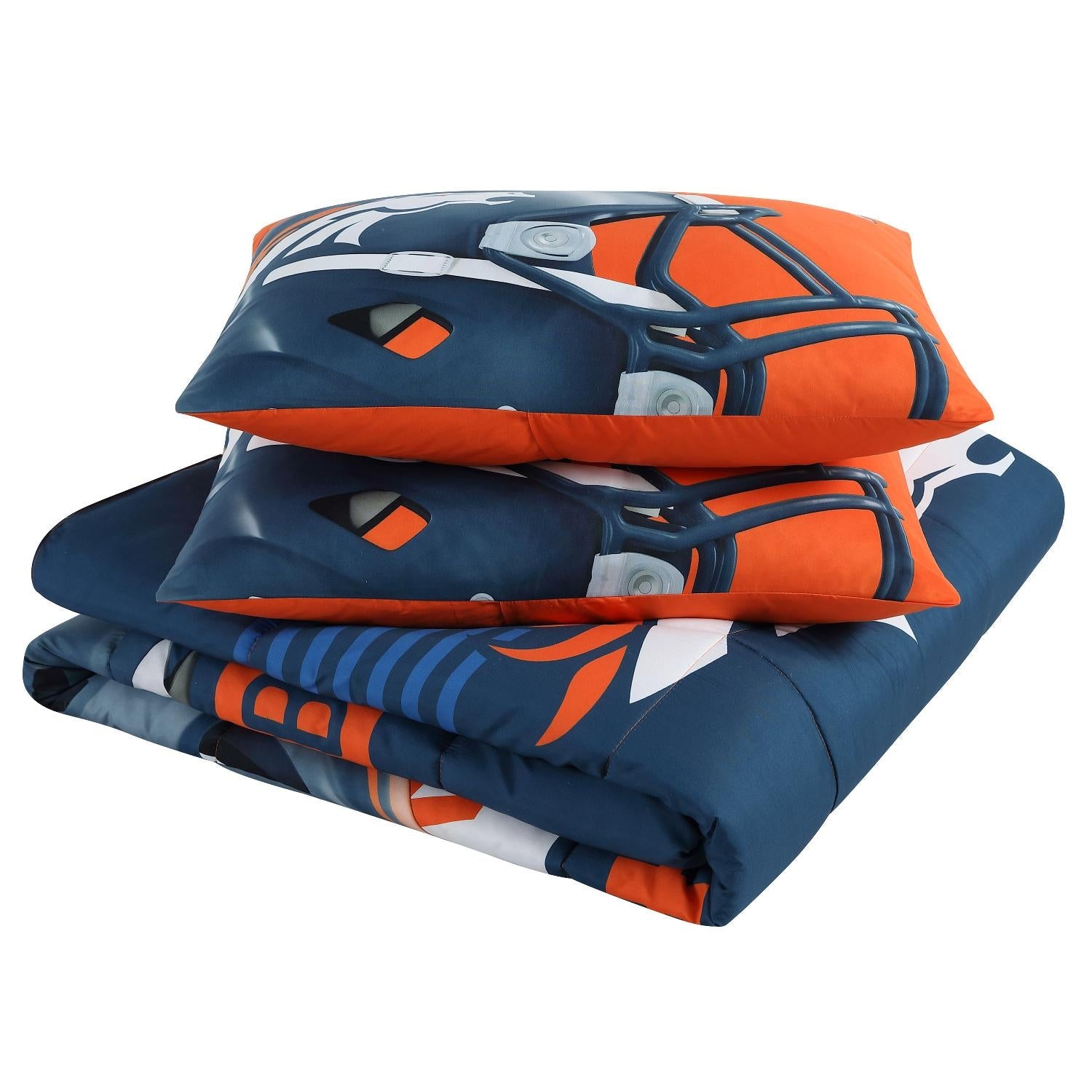 Denver Broncos NFL Officially Licensed 3-Piece Comforter Set - Folded
