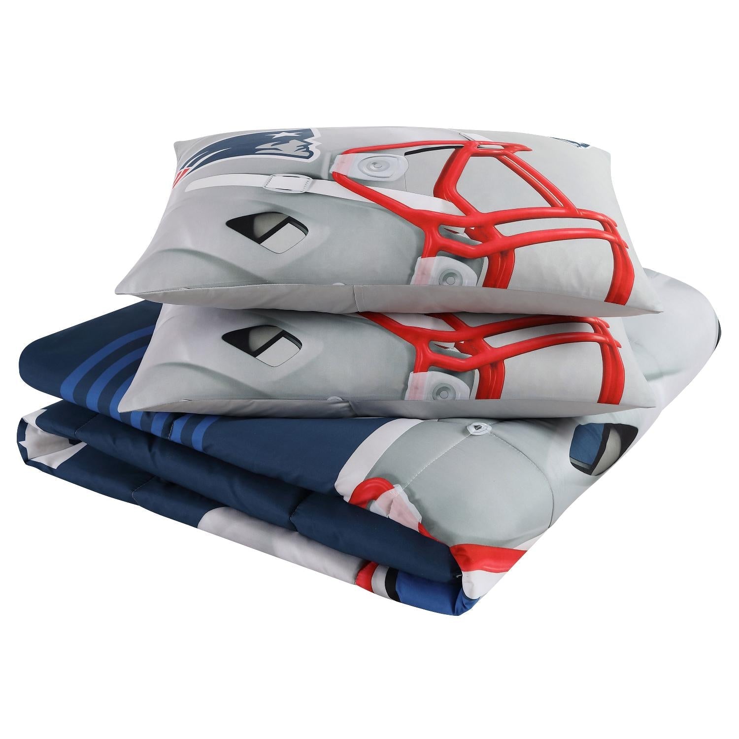New England Patriots NFL Officially Licensed 3-Piece Comforter Set - Folded