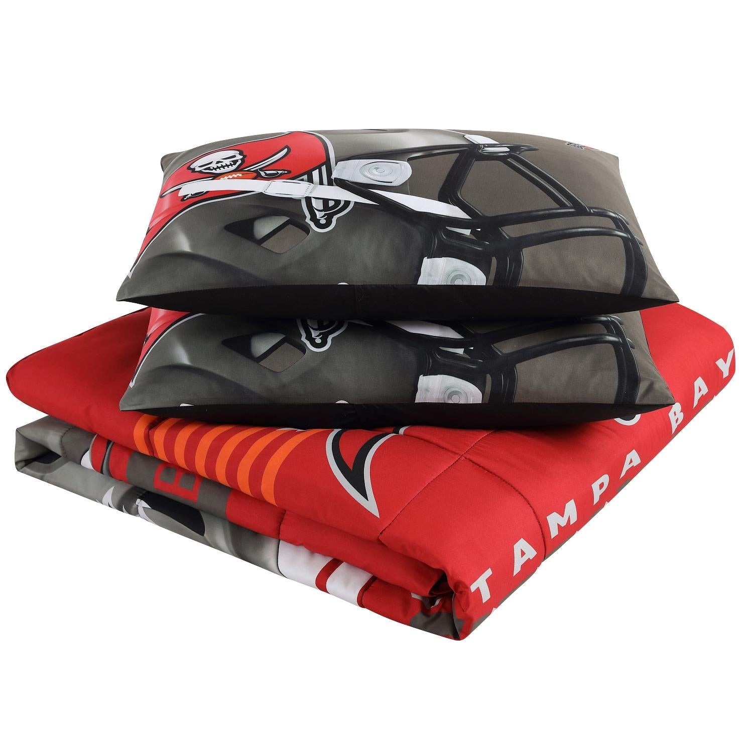 Tampa Bay Buccaneers NFL Officially Licensed 3-Piece Comforter Set - Folded