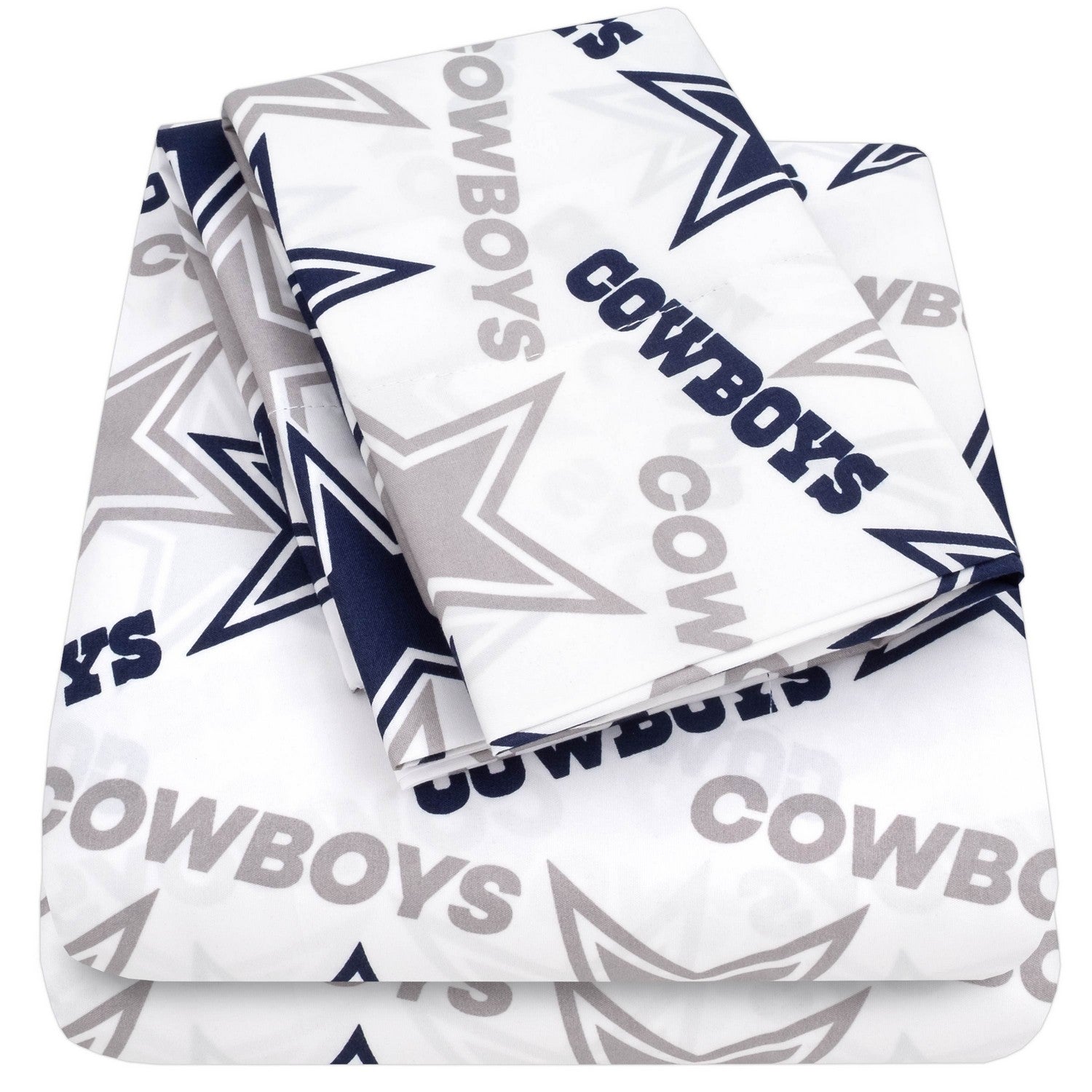 Dallas Cowboys NFL Officially Licensed 4-Piece Sheet Set - Folded
