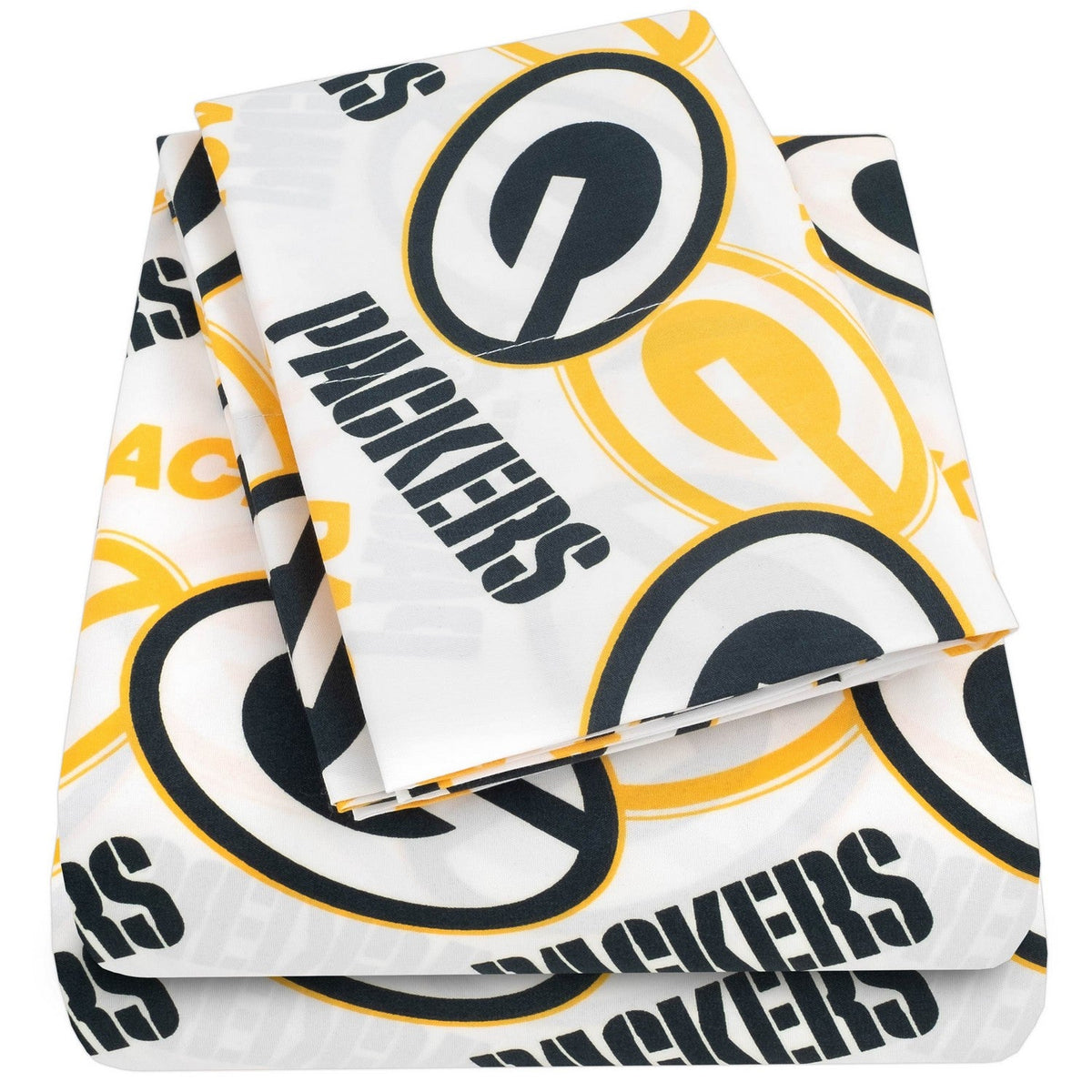 Green Bay Packers NFL Officially Licensed 4-Piece Sheet Set - Folded