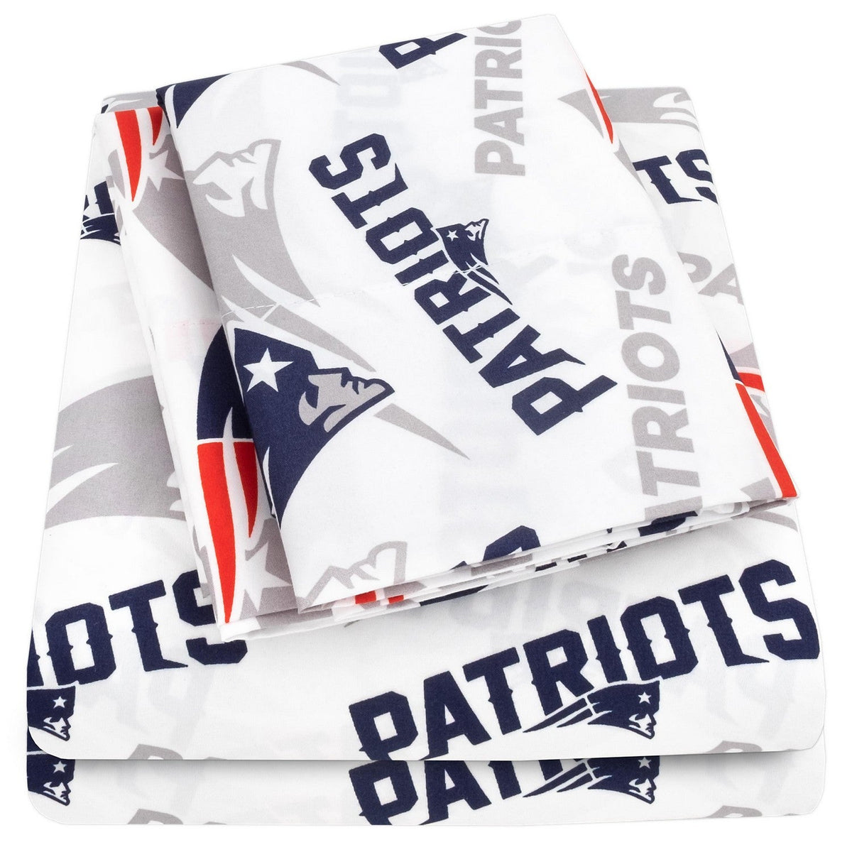 New England Patriots NFL Officially Licensed 4-Piece Sheet Set - Folded