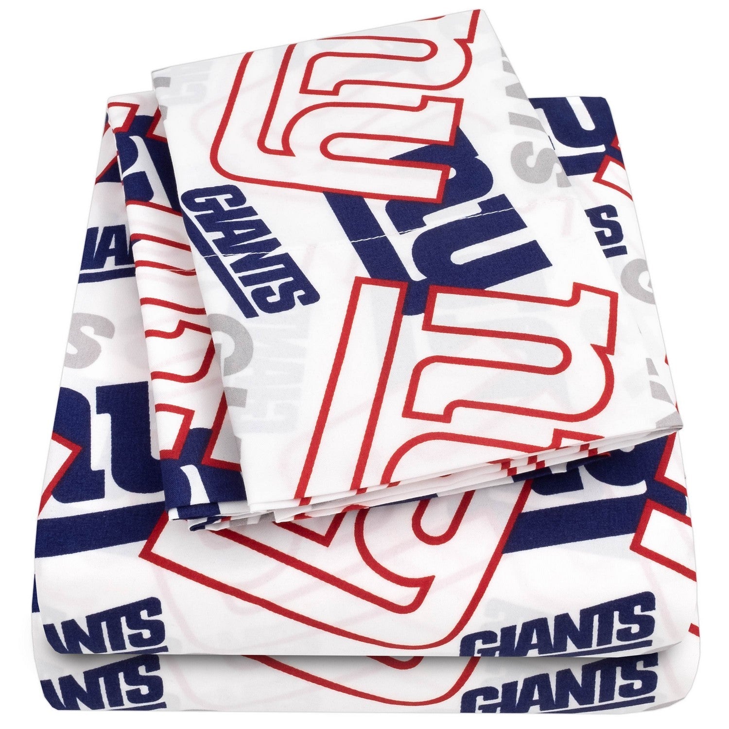 New York Giants NFL Officially Licensed 4-Piece Sheet Set - Folded