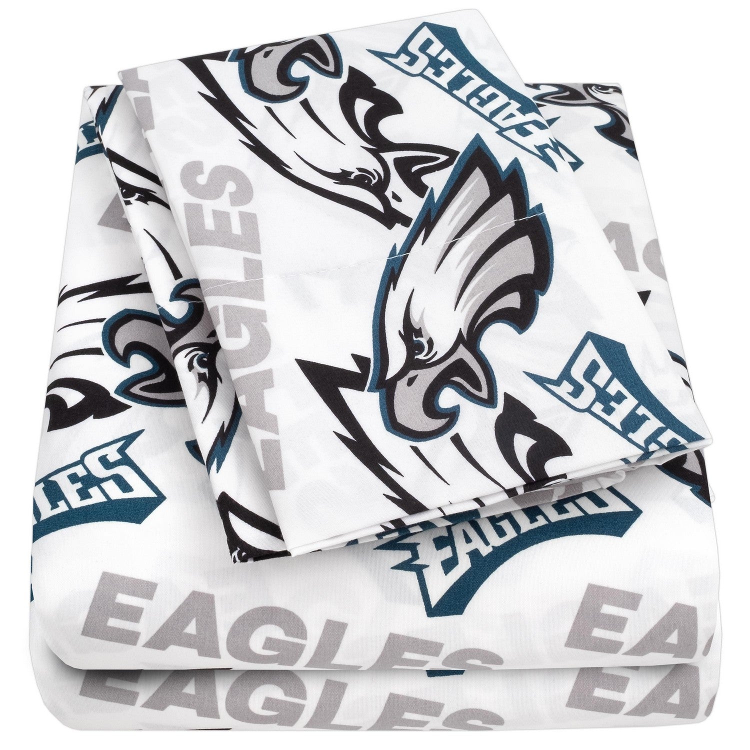 Philadelphia Eagles NFL Officially Licensed 4-Piece Sheet Set - Folded