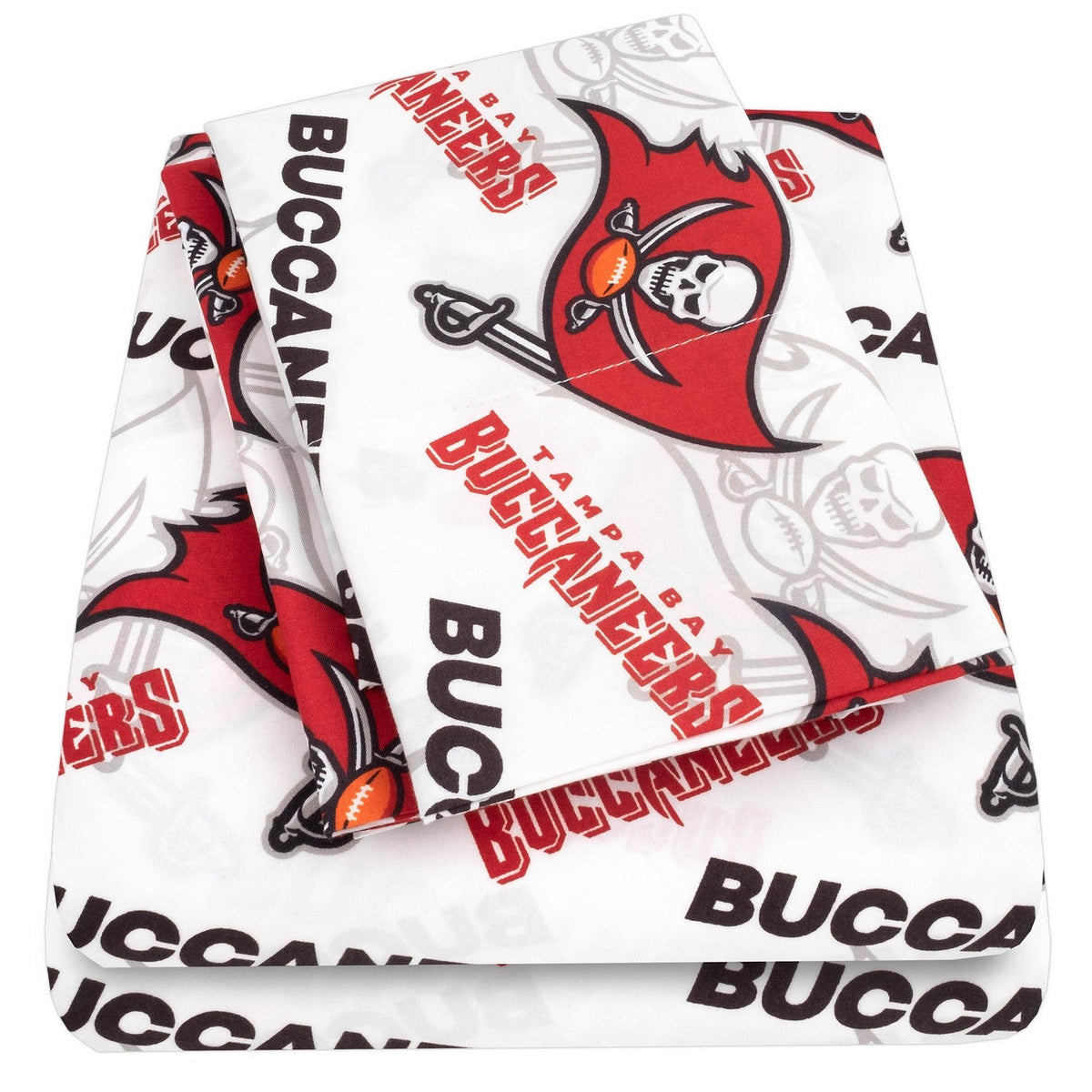 Tampa Bay Buccaneers NFL Officially Licensed 4-Piece Sheet Set - Folded