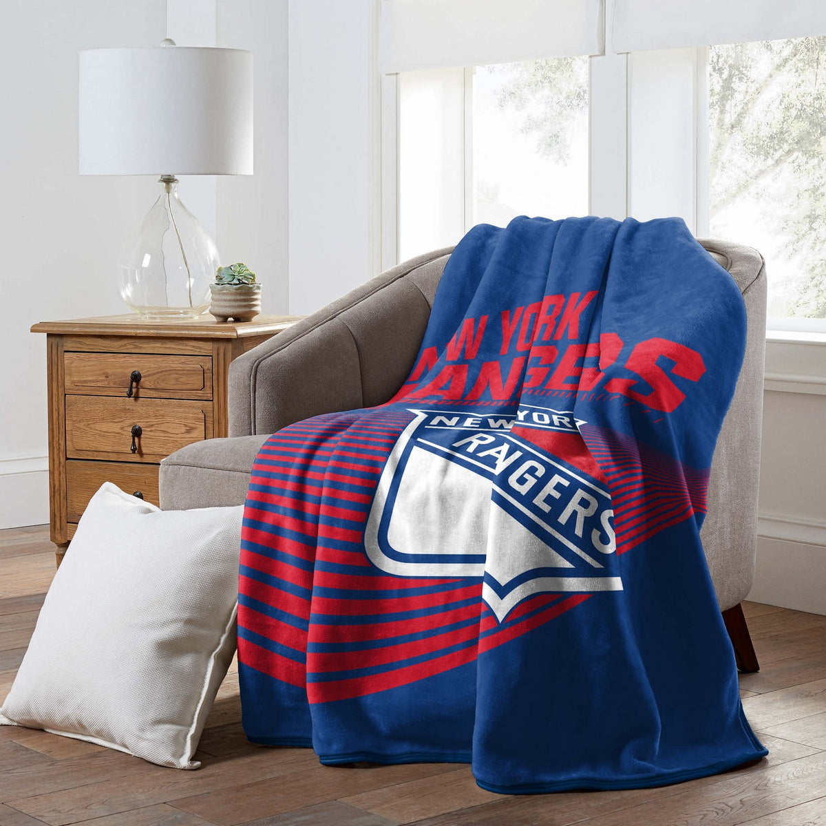 NHL Raschel Throw Blanket New York Rangers Couch