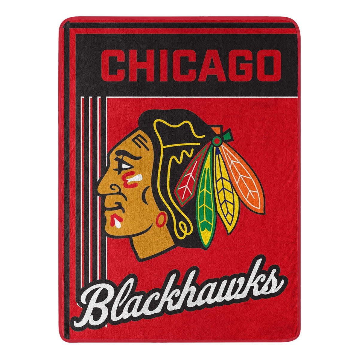 NHL Throw Blanket Chicago Blackhawks Open Blanket