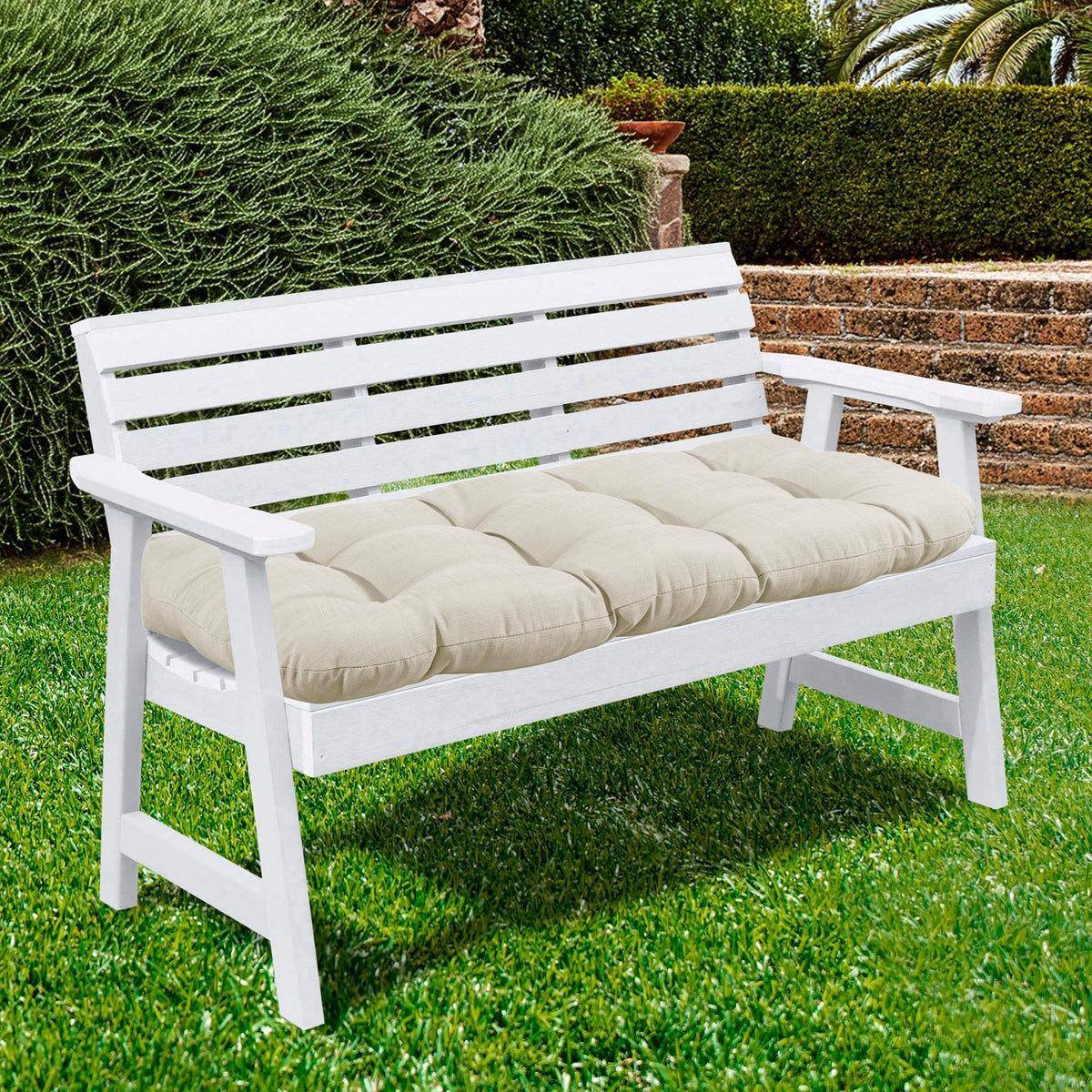 Outdoor Loveseat Chair Cushion - Beige