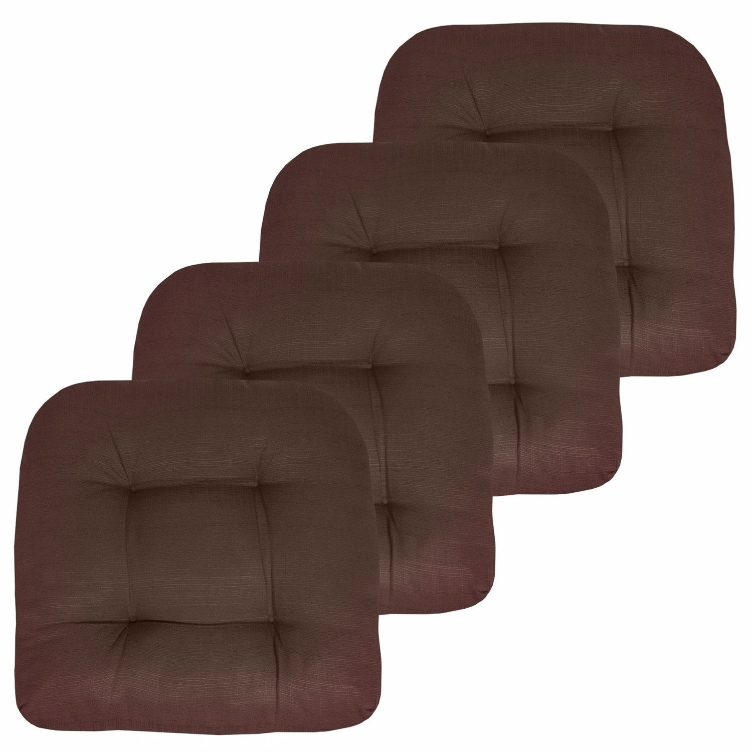 Patio Seat Cushion Set Chocolate 4-Pack