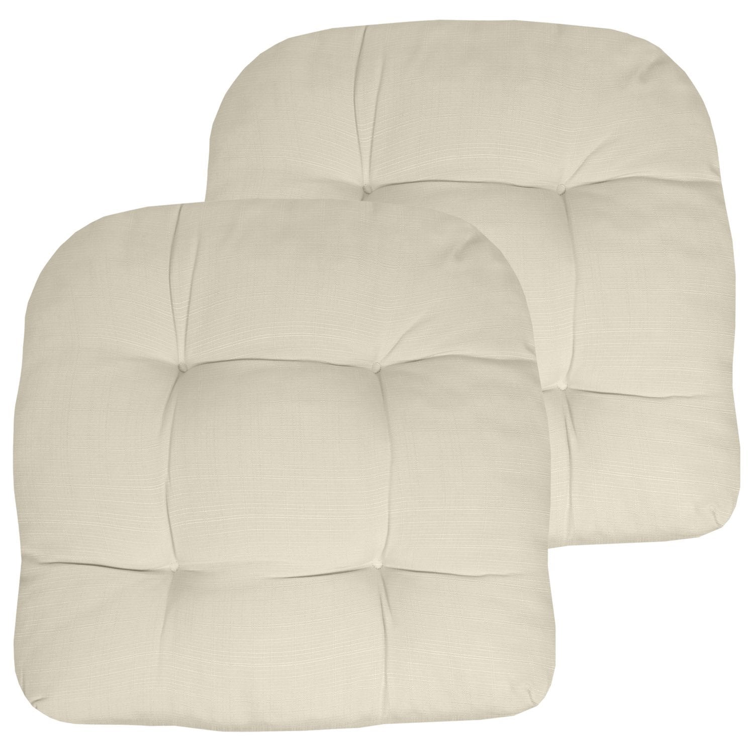 Patio Seat Cushion Set Cream 2-Pack