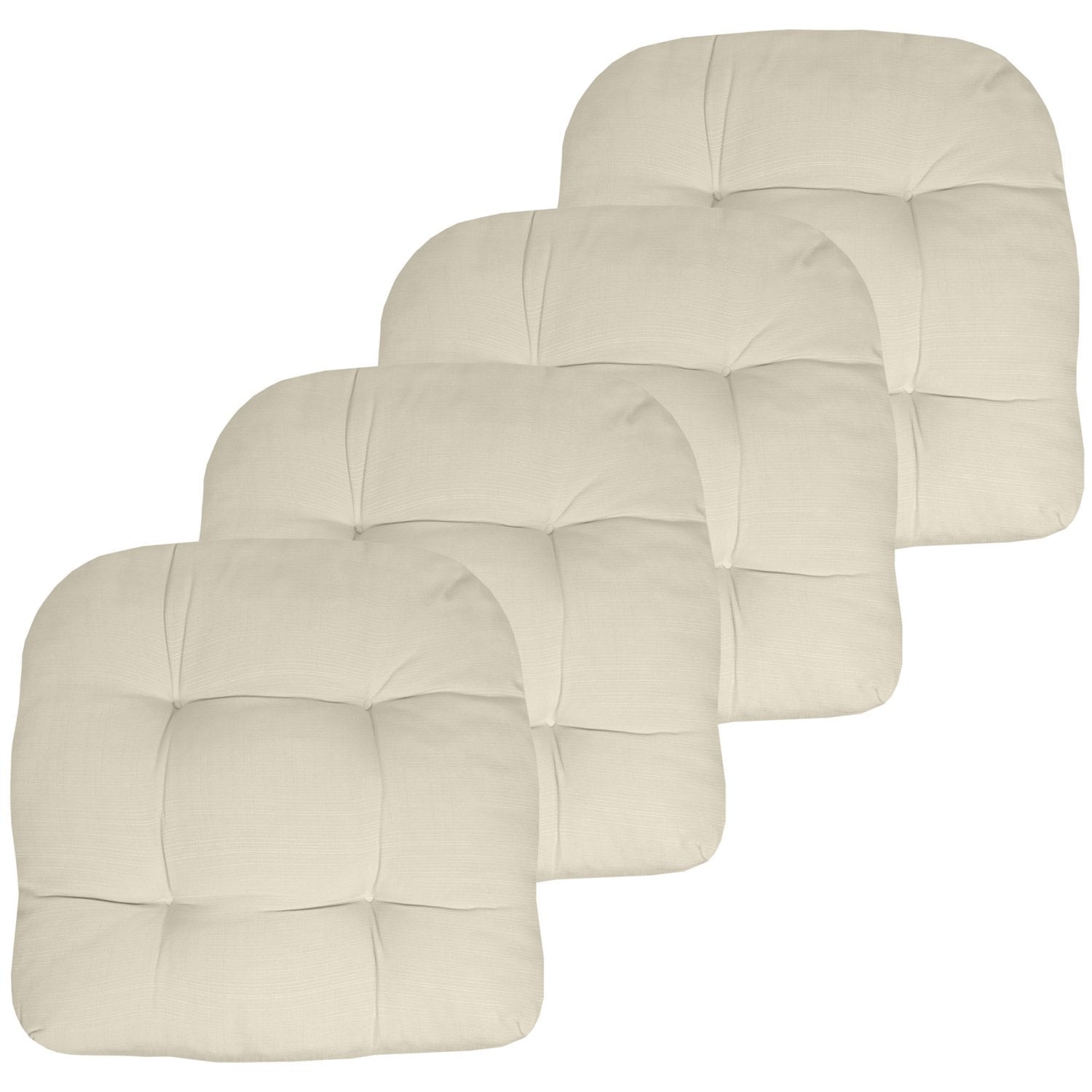 Patio Seat Cushion Set Cream 4-Pack