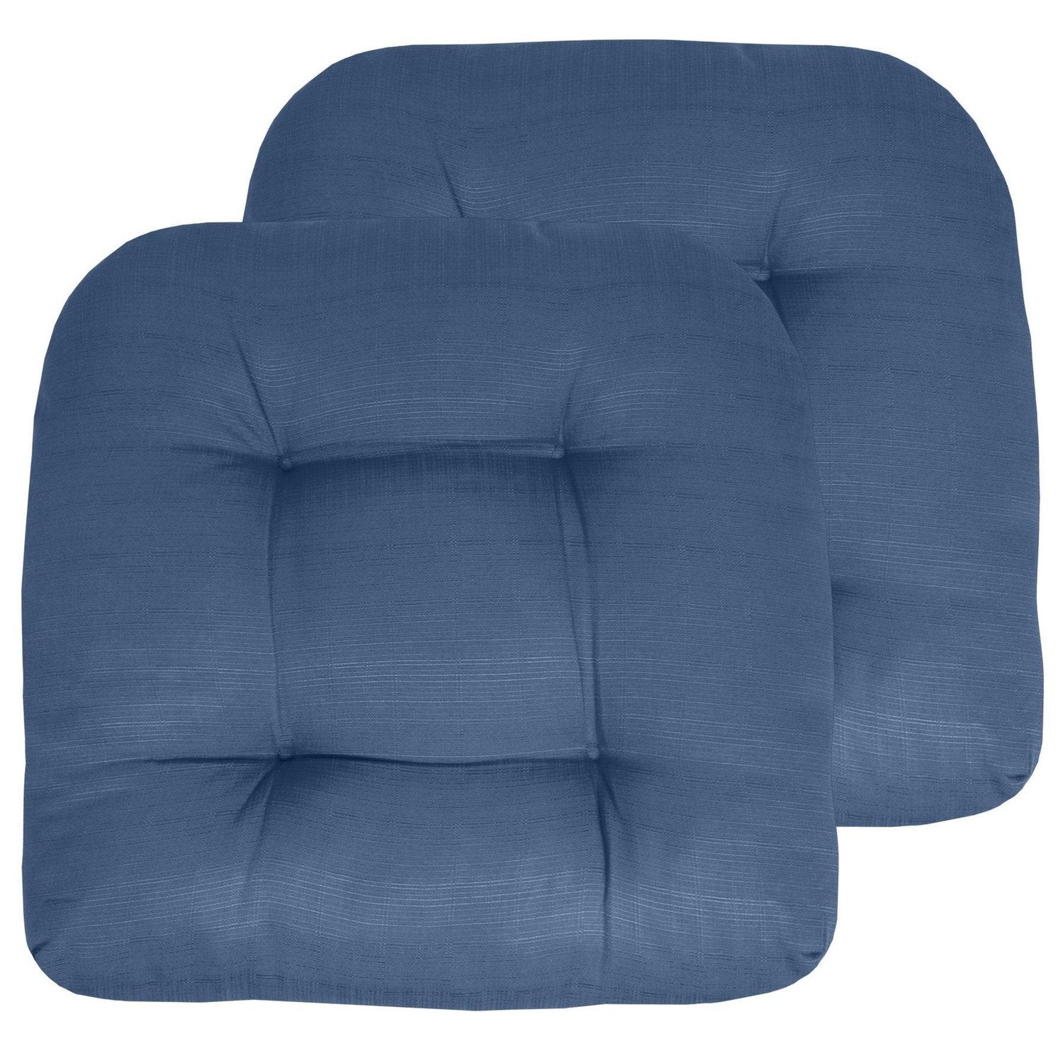 Patio Seat Cushion Set Denim Blue 2-Pack