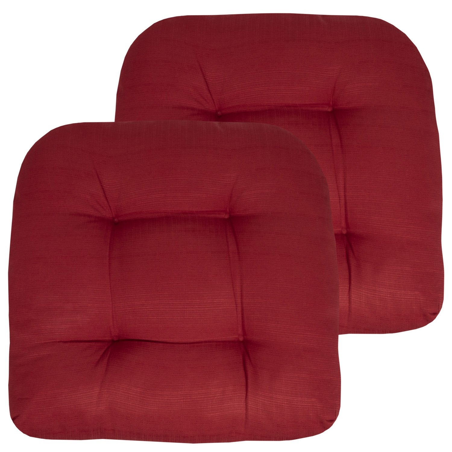 Patio Seat Cushion Set Red 2-Pack