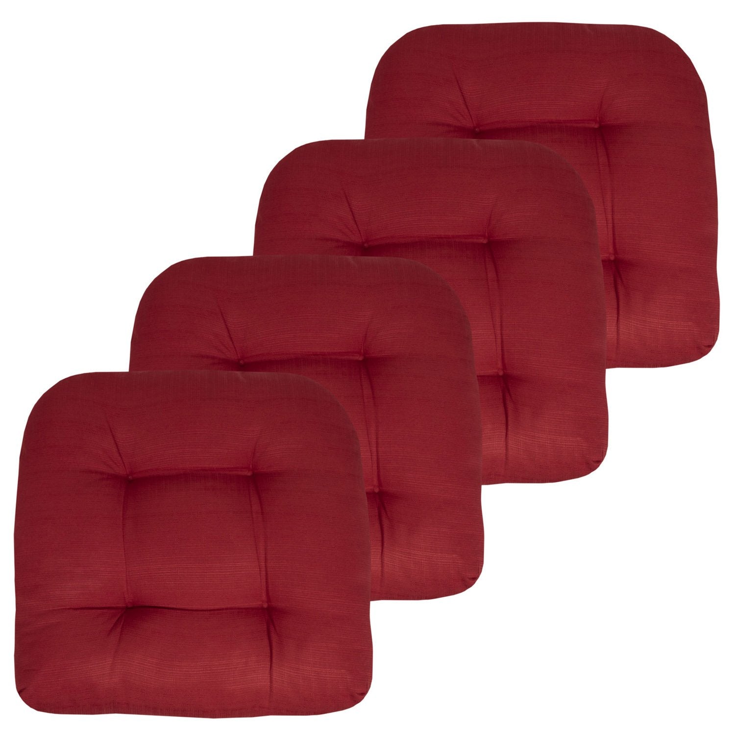 Patio Seat Cushion Set Red 4-Pack