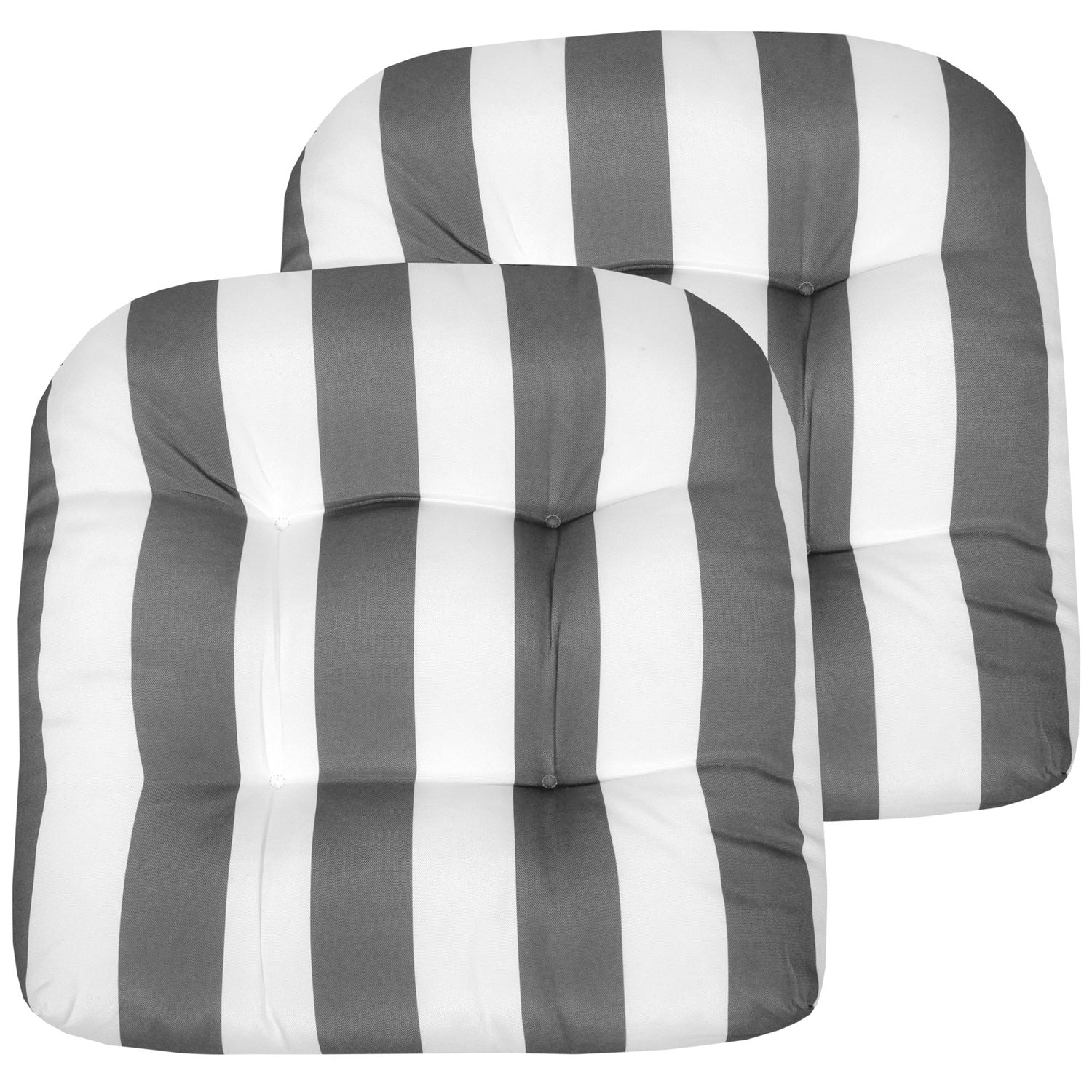 Havana Patio Seat Cushion Set Silver White 2-Pack