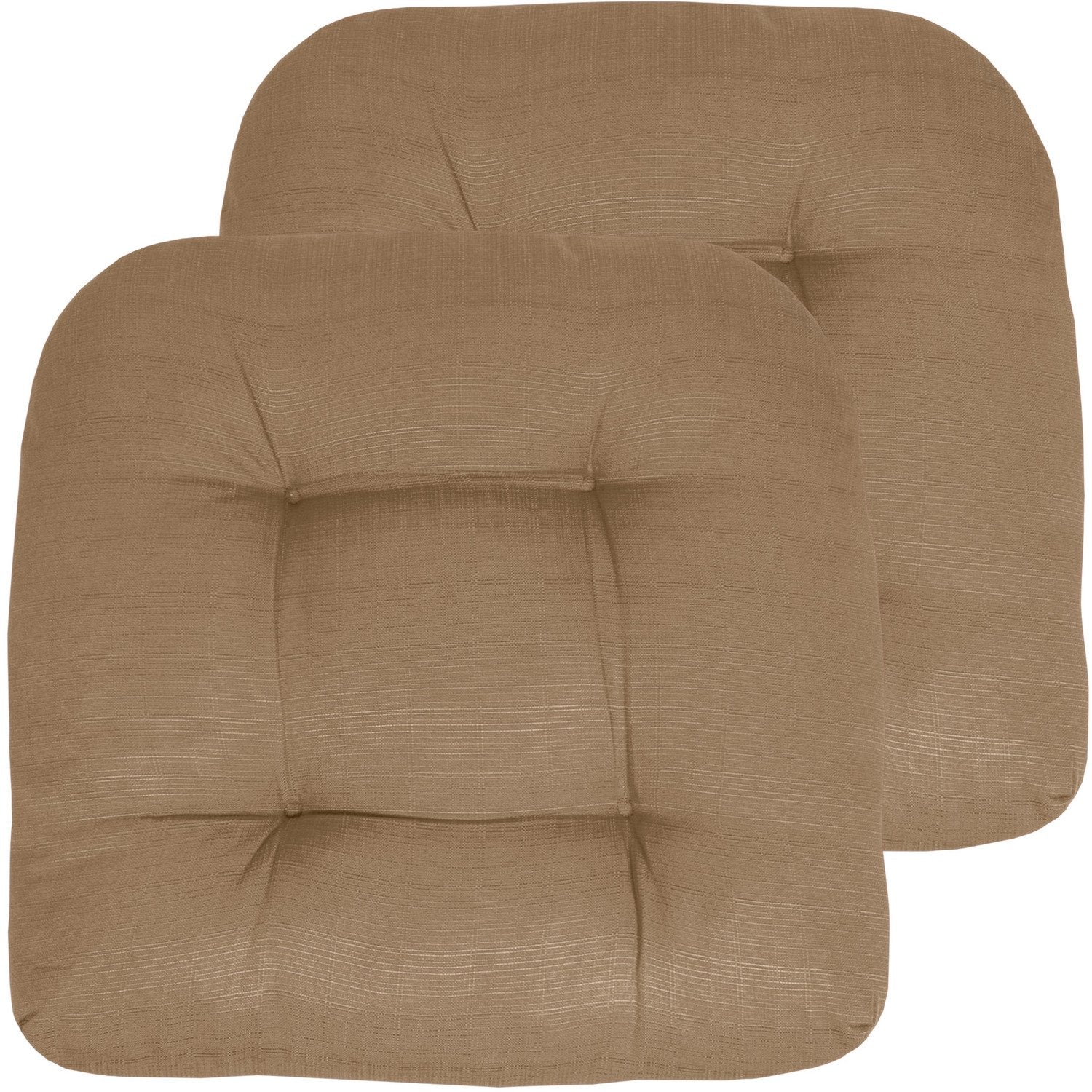Patio Seat Cushion Set Taupe 2-Pack
