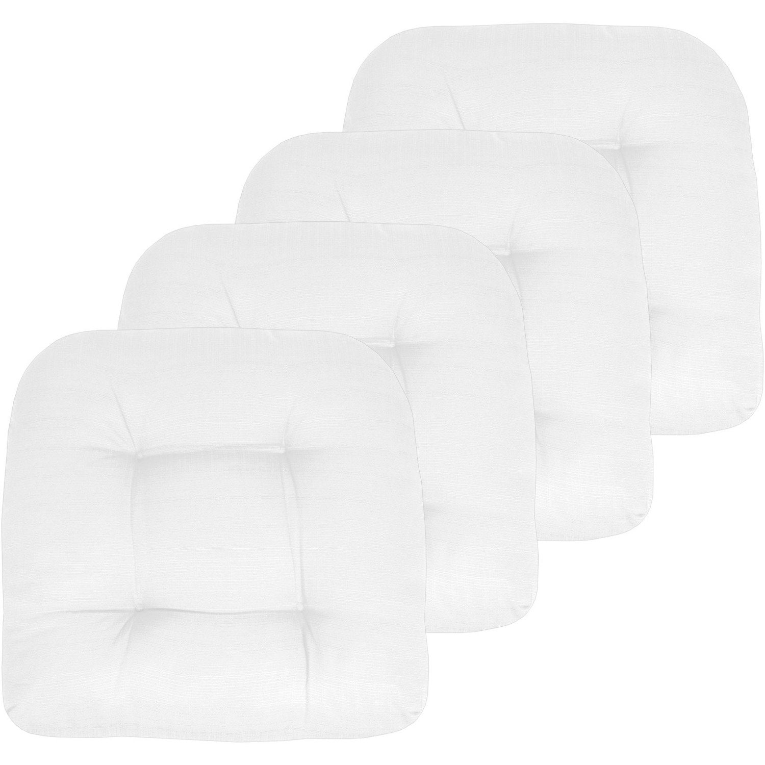 Patio Seat Cushion Set White 4-Pack