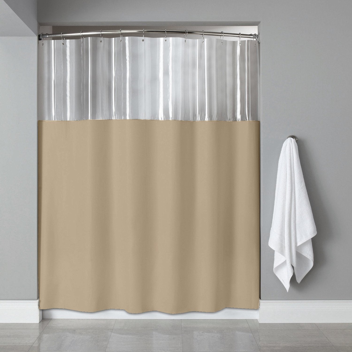 See Through Shower Curtain Linen - Linen