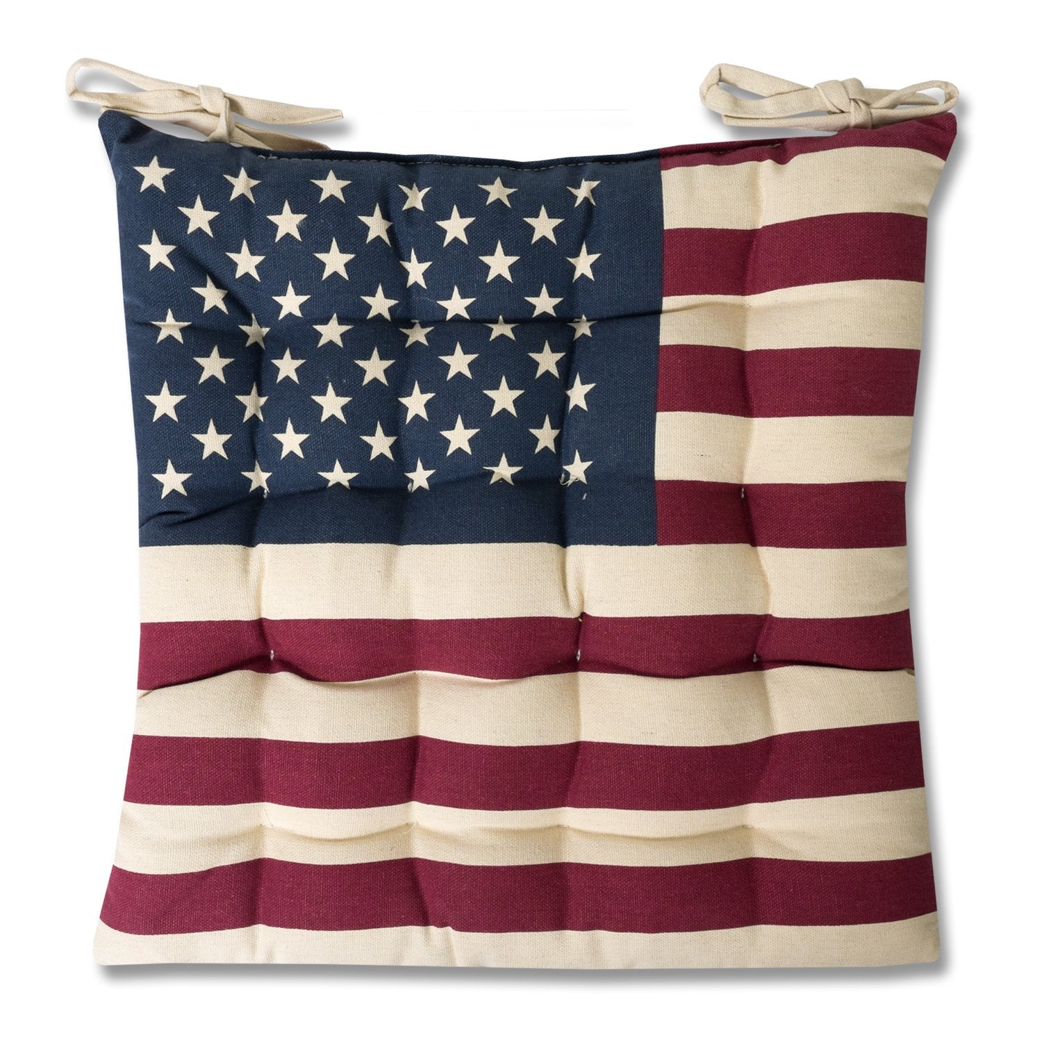 Tufted Chair Cushion Set American Flag - Top