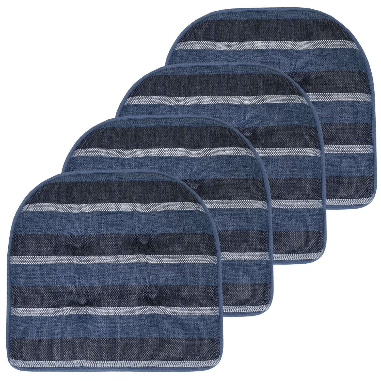 Bradford U-Shape Chair Cushion Set Steel Blue 4-Pack