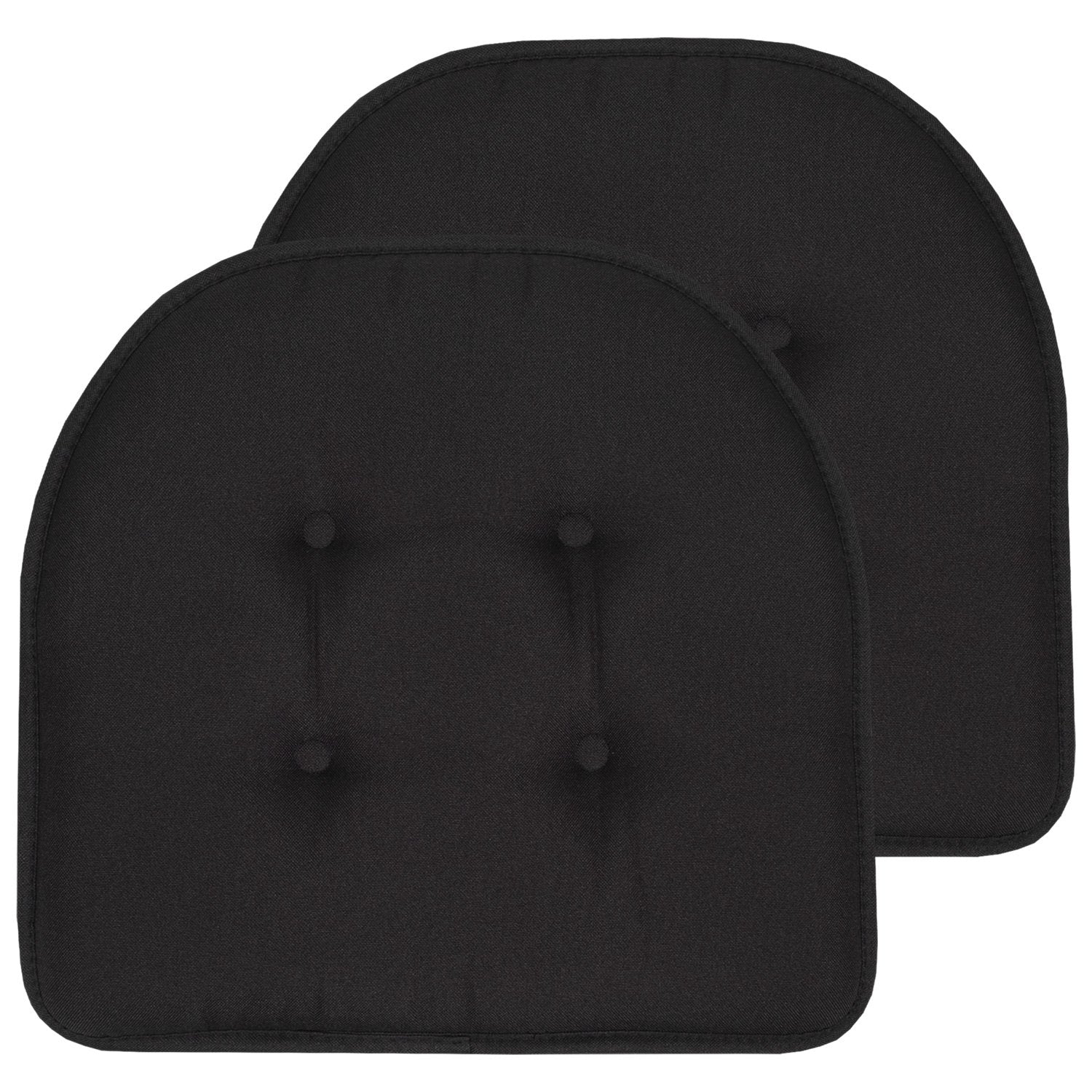 U-Shape Chair Cushion Set Black 2-Pack