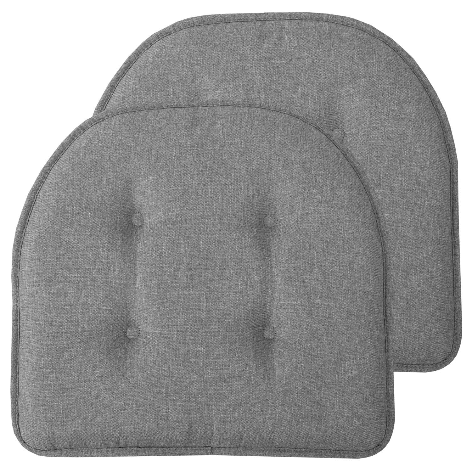 U-Shape Chair Cushion Set Gray 2-Pack
