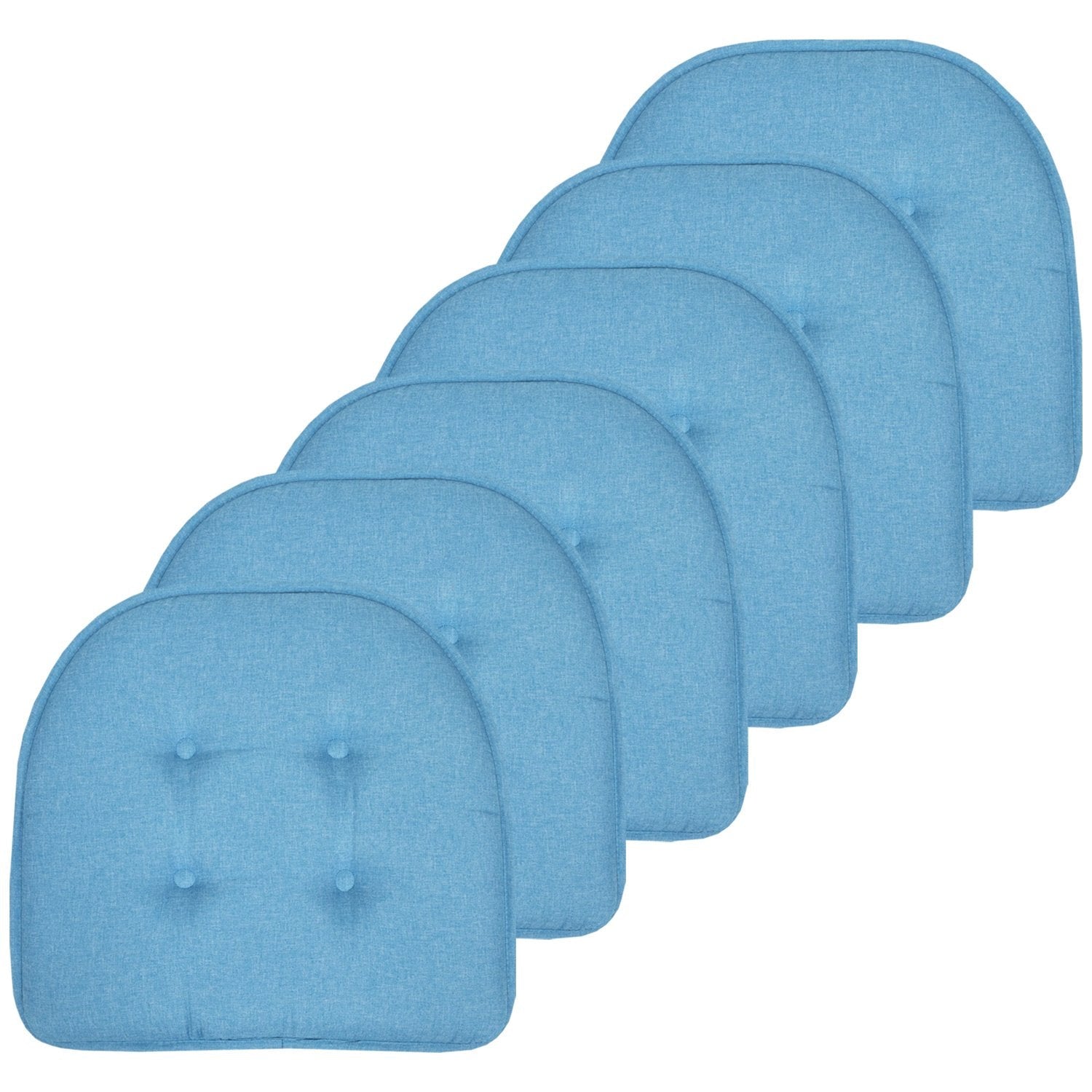 U-Shape Chair Cushion Set Turquoise 6-Pack