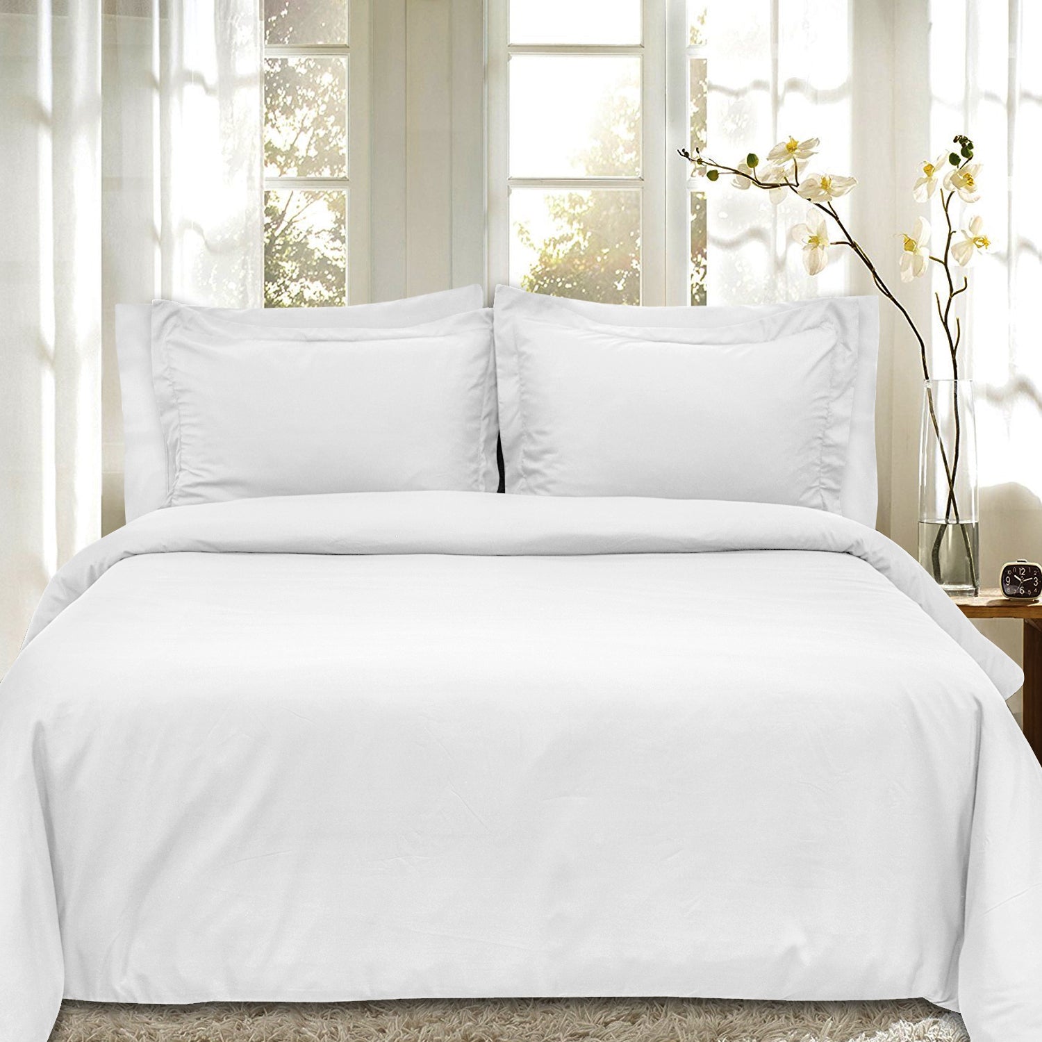 Ultra Soft 5-Piece Duvet Set White - Bed