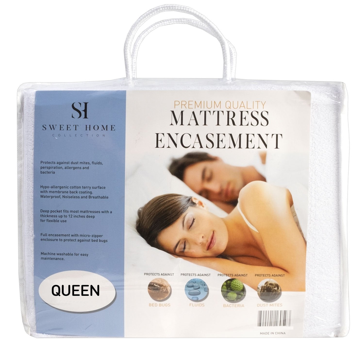 Waterproof Cotton Terry Mattress Encasement - Package